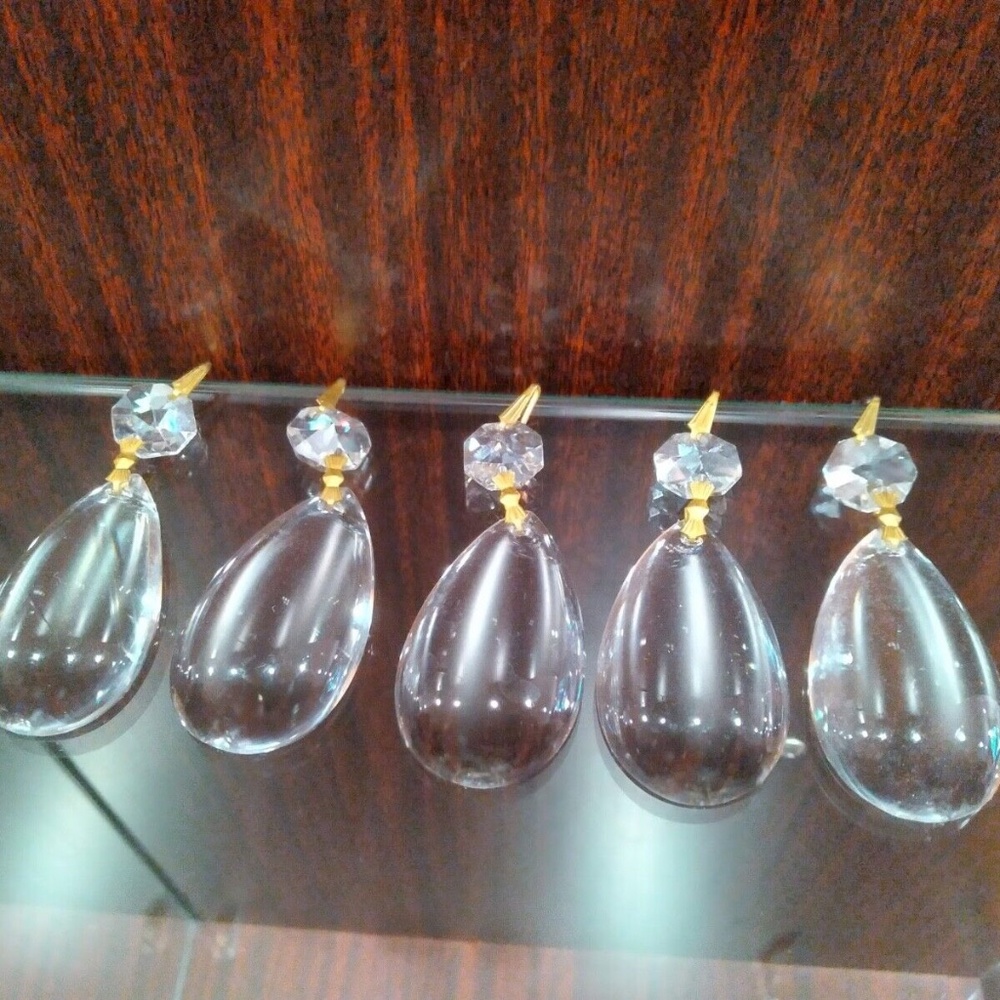 Chandelier Part Smooth Teardrop Half Pear or Almond Shaped